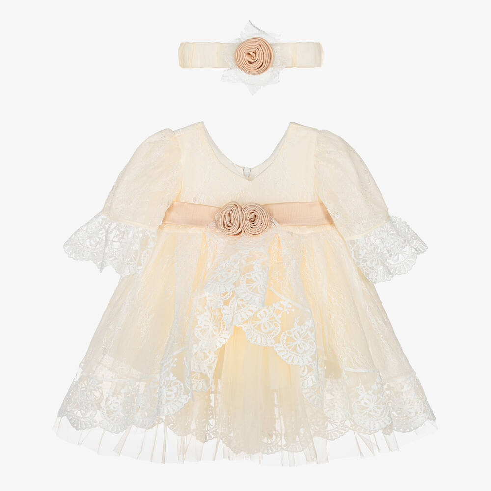 Andreeatex - Girls Ivory Lace Dress Set | Childrensalon