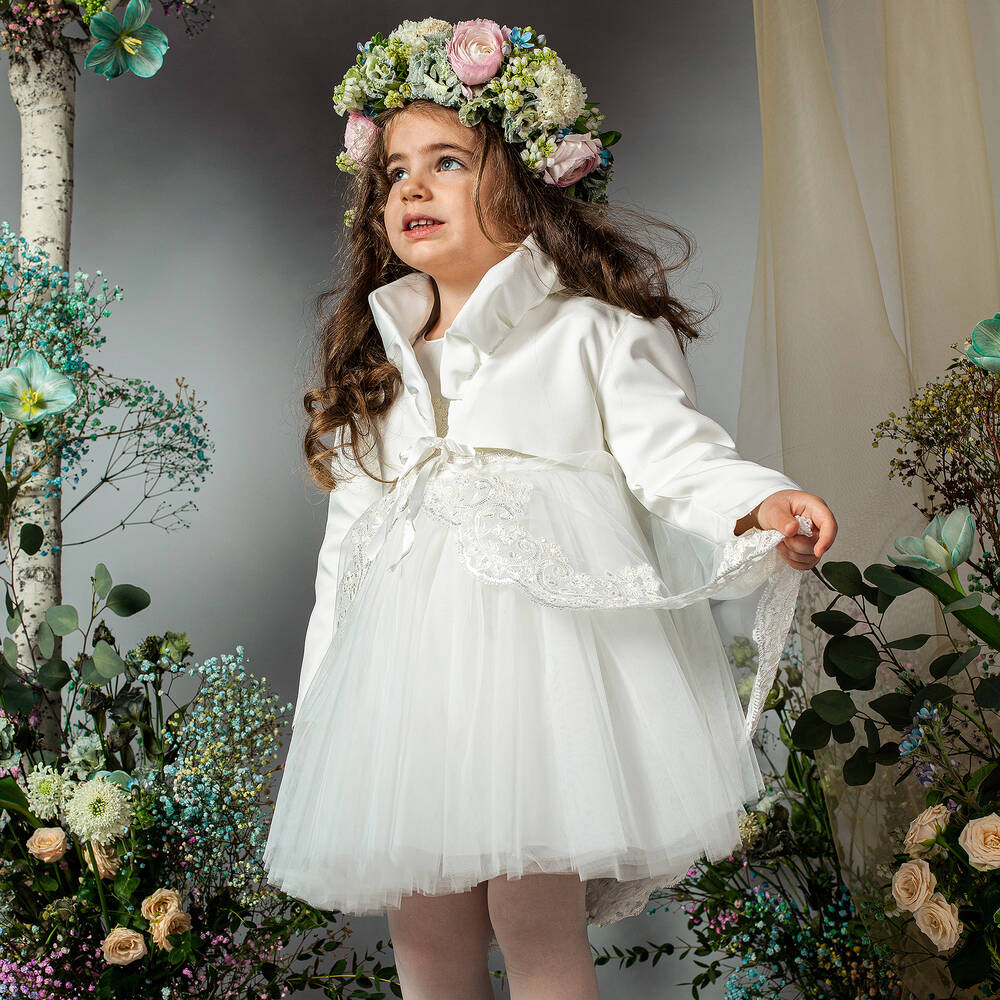 Baby Girls Ivory Fall Color Petals Satin Tulle 3 Layer Flower Girl Dress  18-24M : : Clothing, Shoes & Accessories