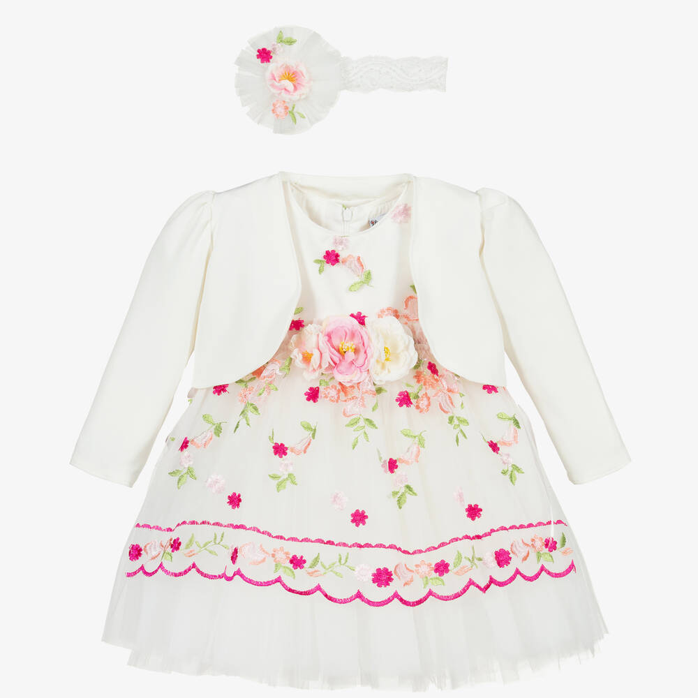 Andreeatex - Girls Ivory Tulle Dress Set | Childrensalon