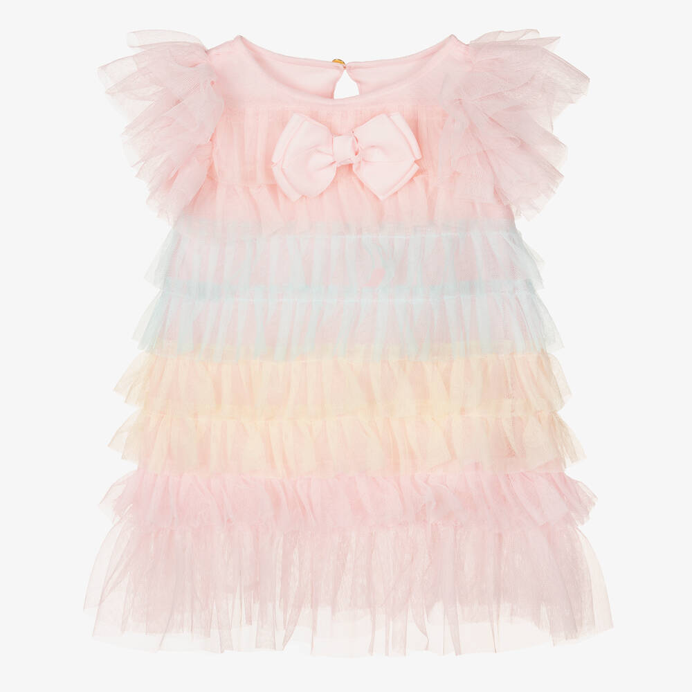 Angel's Face - Baby Girls Pink Frilled Tulle Dress | Childrensalon