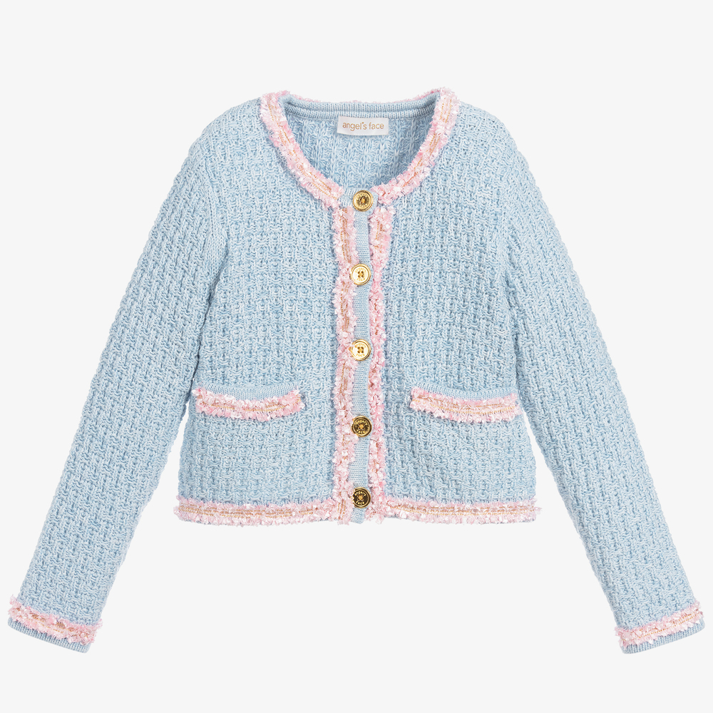 Angel's Face - Blue & Pink Knitted Jacket | Childrensalon