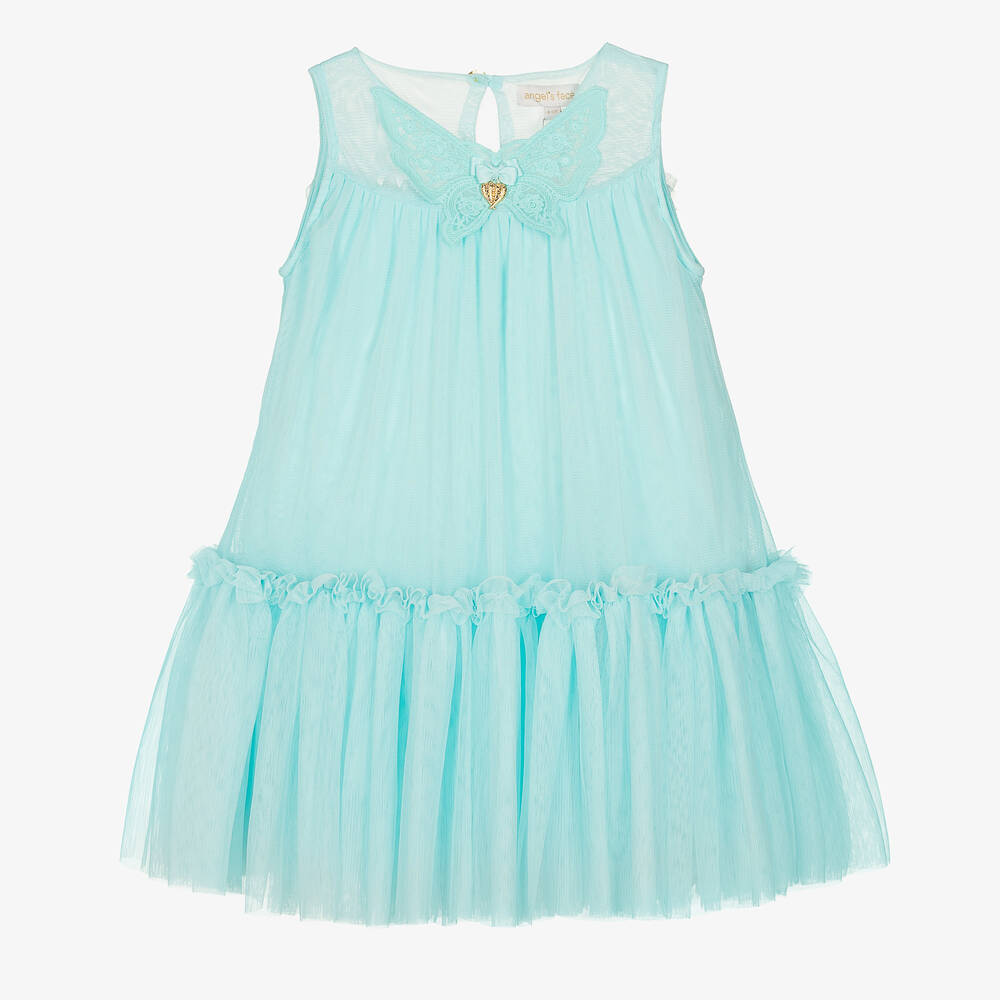 Angel's Face - Girls Aqua Blue Tulle Dress | Childrensalon