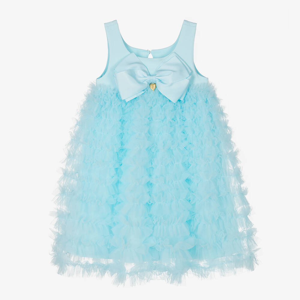 Angel's Face - Girls Aqua Blue Tulle Dress | Childrensalon