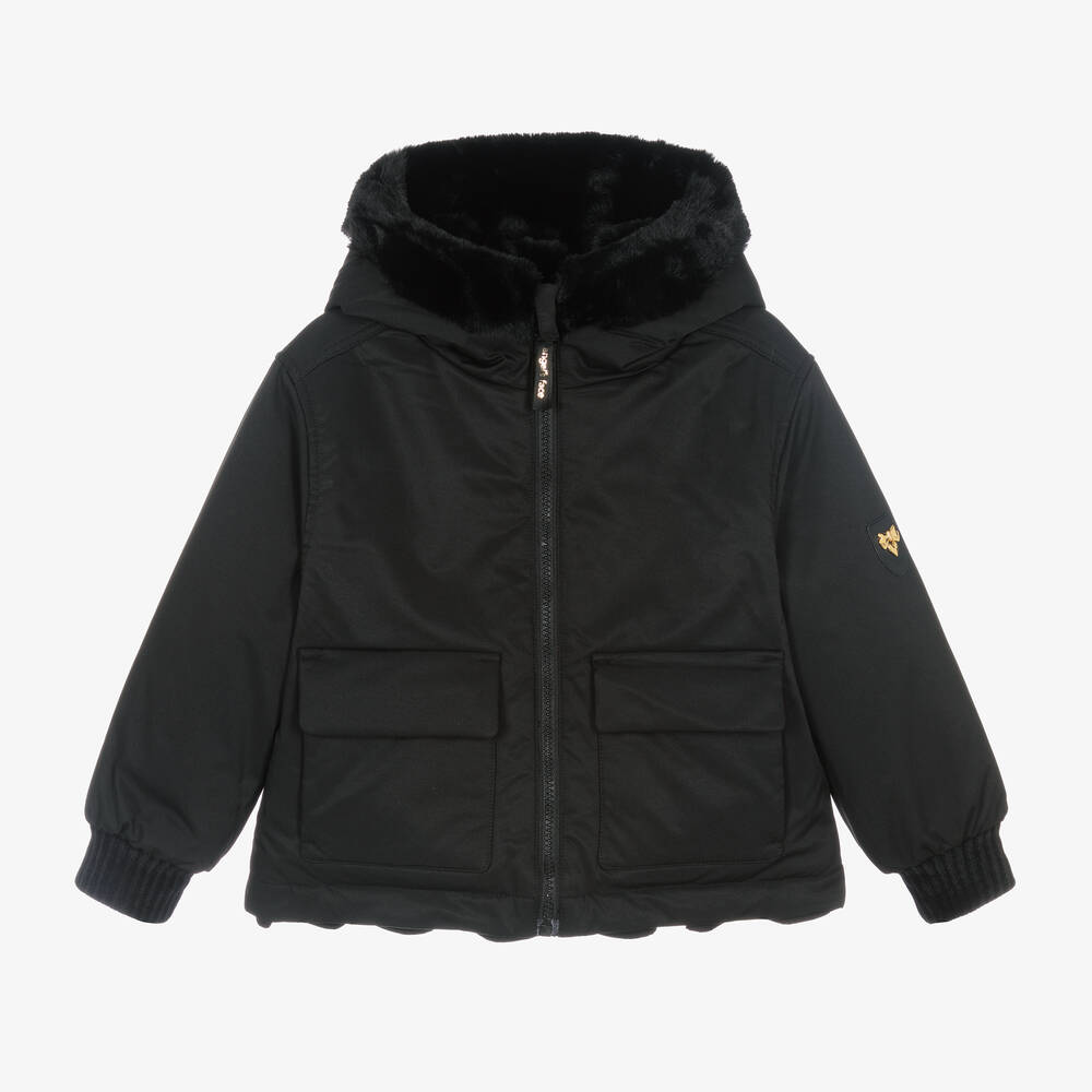 Angel's Face - Girls Black Reversible Padded Jacket | Childrensalon