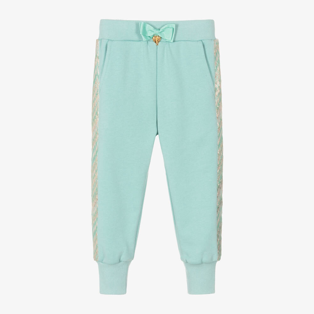 Angel's Face - Girls Blue Cotton Joggers | Childrensalon