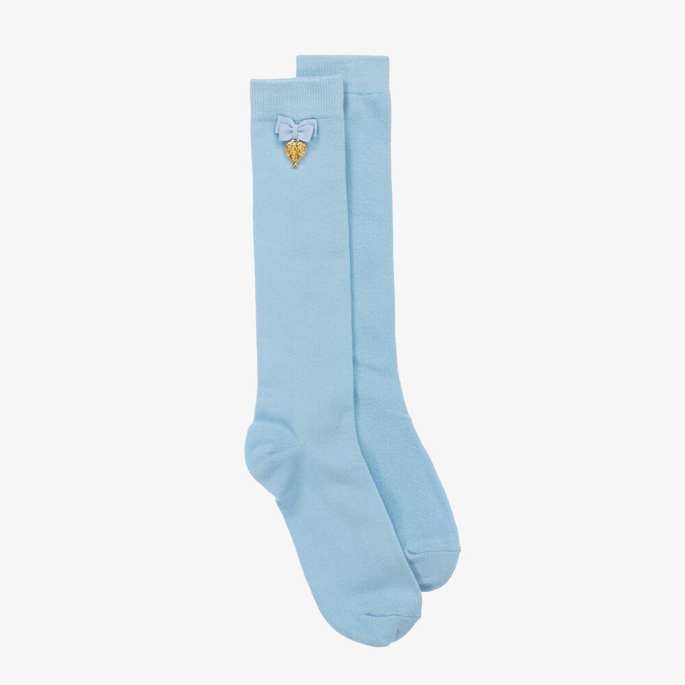 Angel's Face - Blaue, lange Socken für Mädchen | Childrensalon
