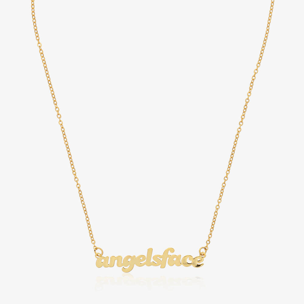 Angel's Face - Girls Gold-Plated Pendant Necklace (42cm) | Childrensalon