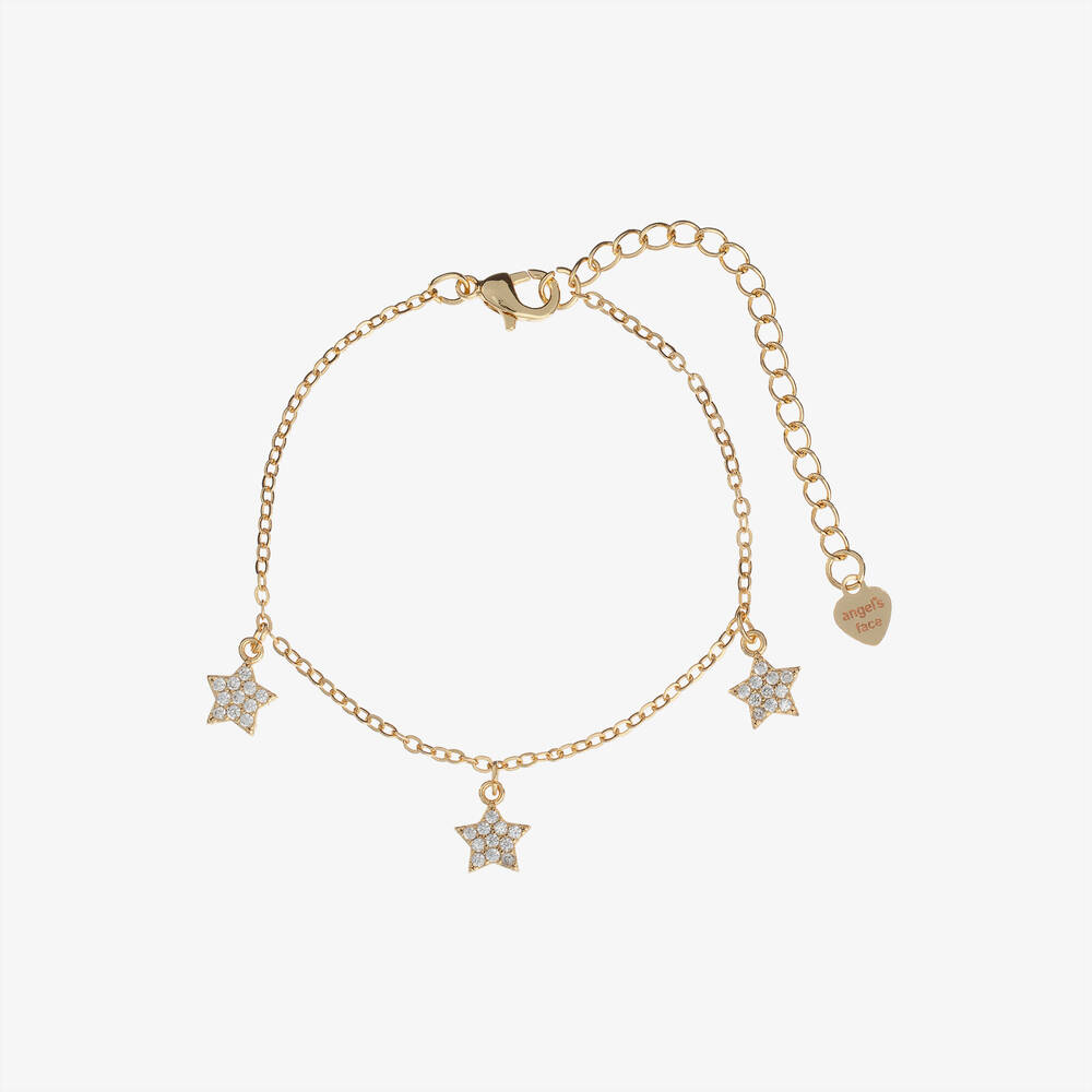 Angel's Face - Girls Gold Plated Star Bracelet (19cm) | Childrensalon