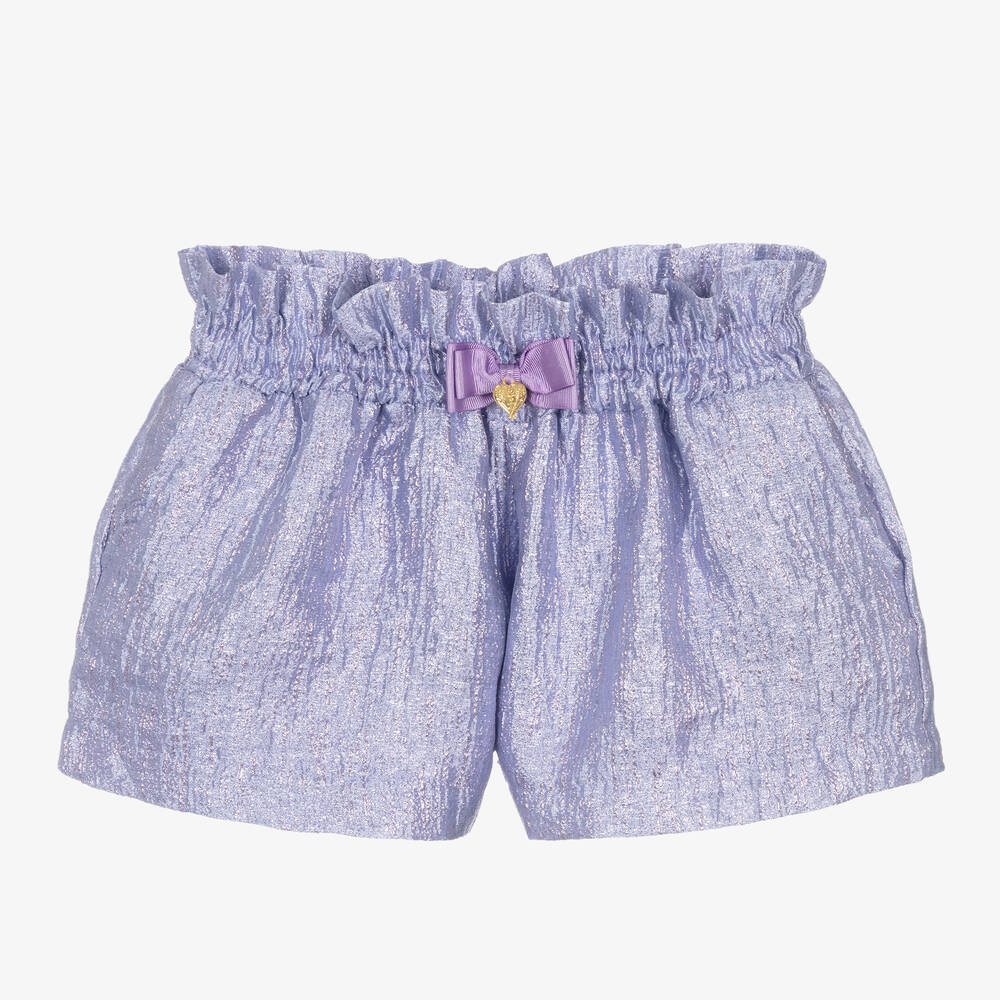 Angel's Face - Girls Lilac Purple Jacquard Shorts | Childrensalon
