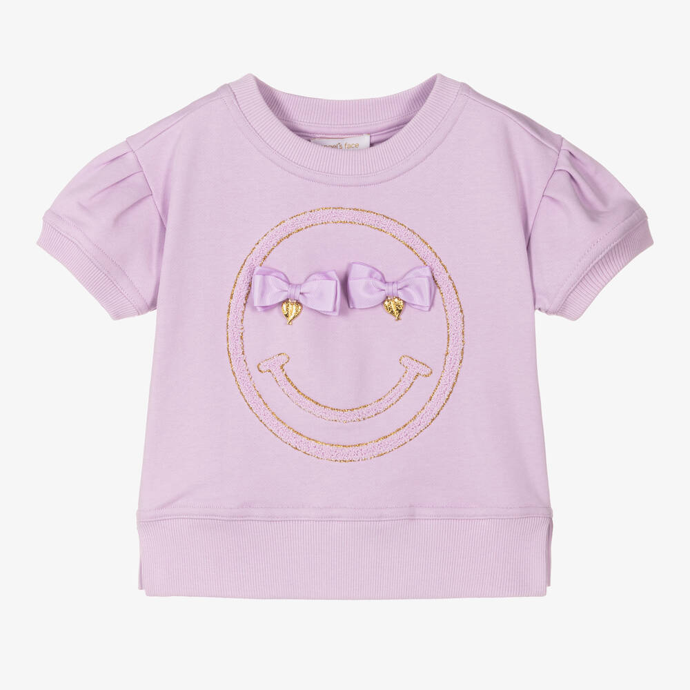 Angel's Face - Girls Lilac Purple Jersey T-Shirt | Childrensalon