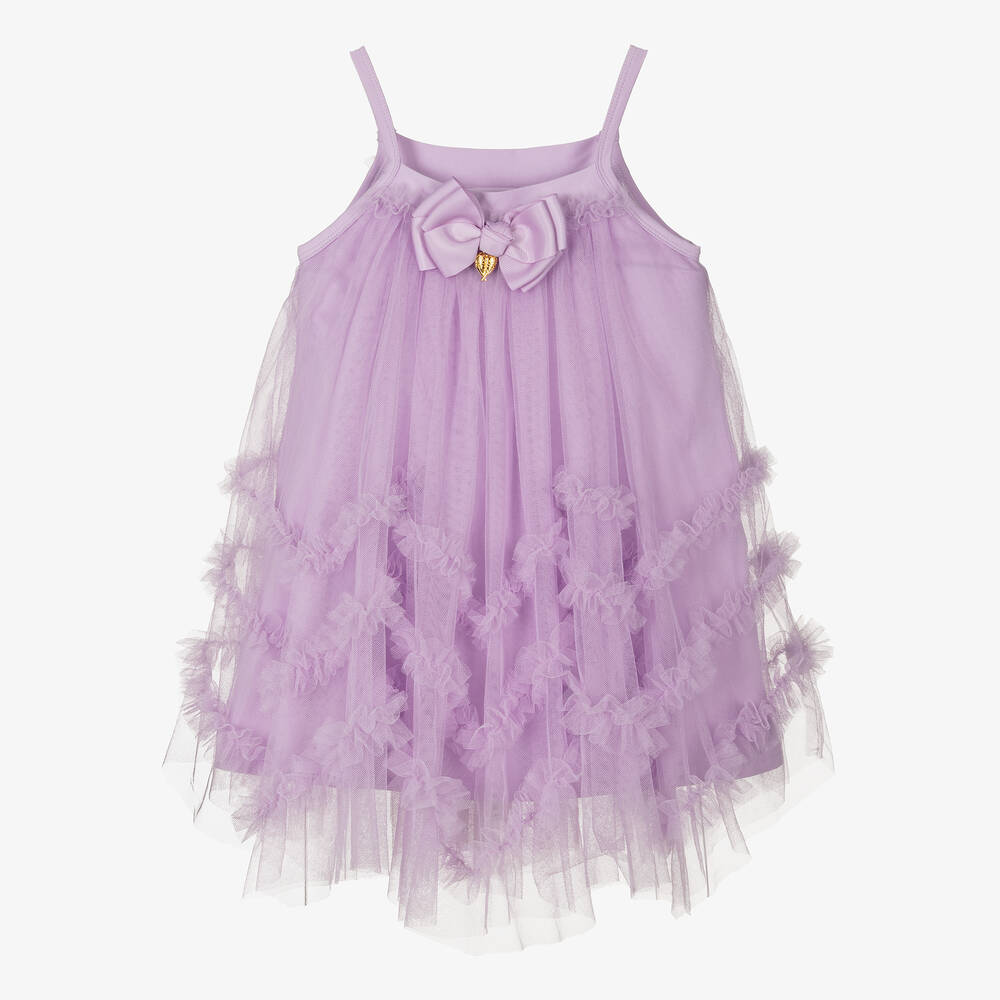 Angel's Face - Girls Lilac Purple Tulle Dress | Childrensalon