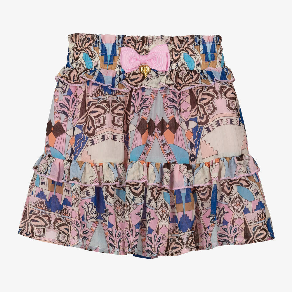 Angel's Face - Girls Pink and Blue Chiffon Skirt | Childrensalon