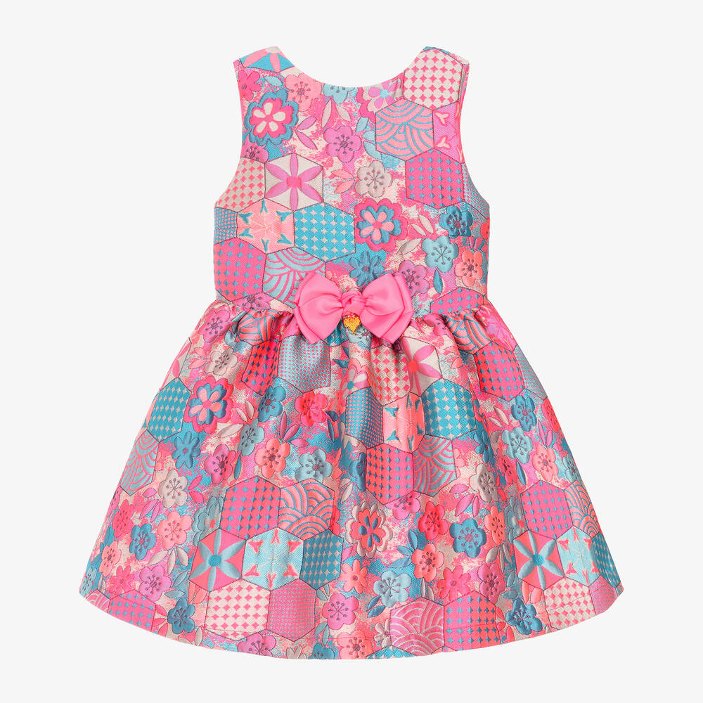 Shop Angel's Face Girls Pink & Blue Jacquard Dress
