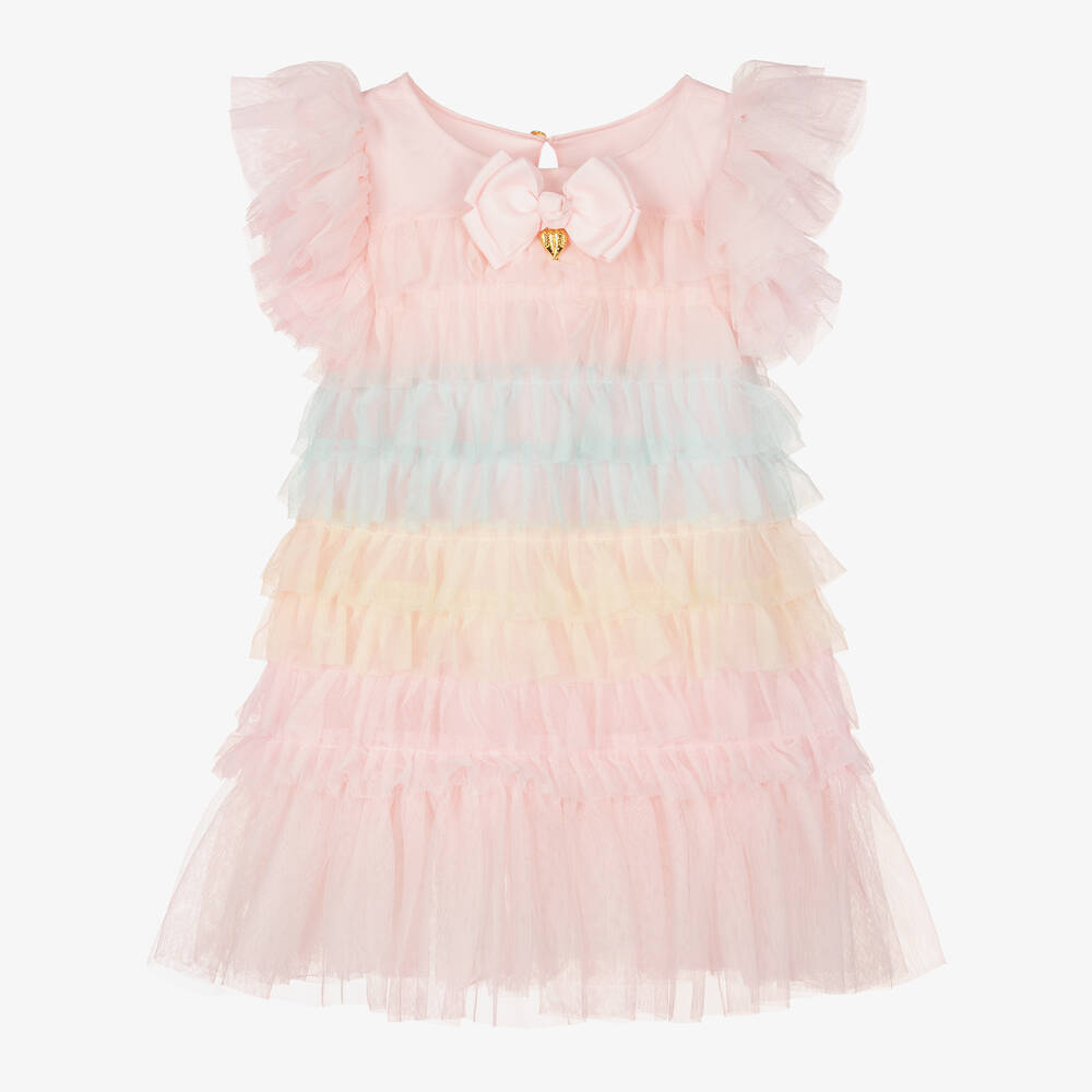 Angel's Face - Girls Pink Frilled Tulle Dress | Childrensalon