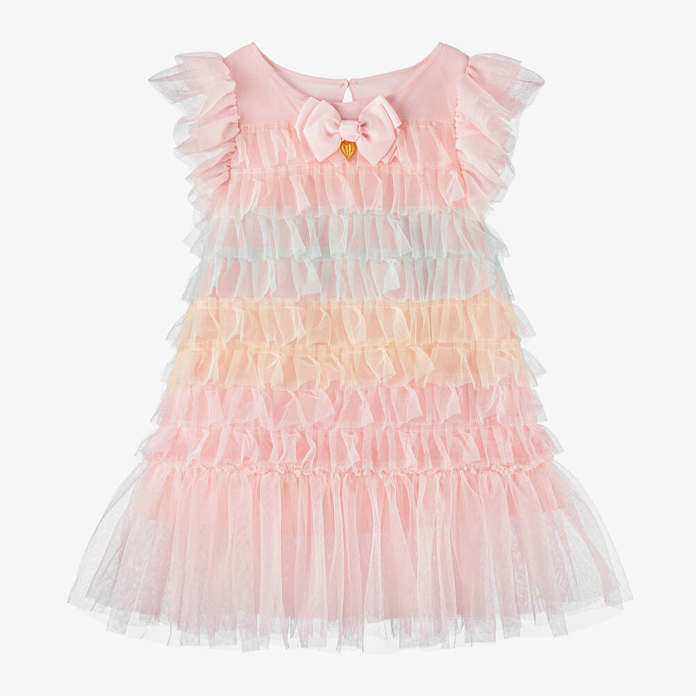 Angel's Face - Girls Pink Frilly Tulle Dress | Childrensalon