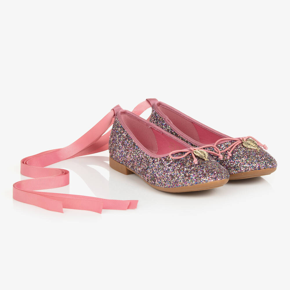 Angel's Face - Girls Pink Glitter Ballerina Shoes | Childrensalon