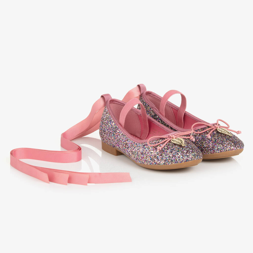 Angel's Face - Girls Pink Glittery Ballerina Shoes | Childrensalon