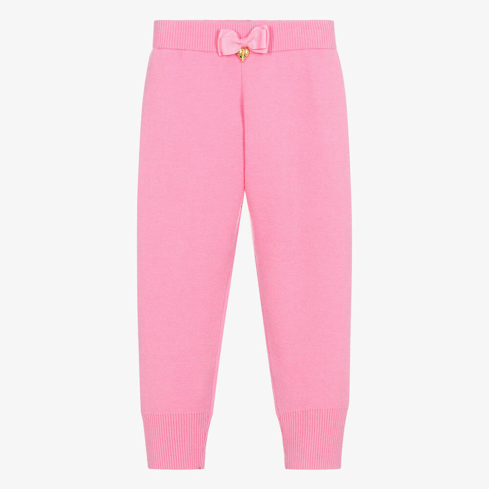 Angel's Face - Girls Pink Knitted Joggers | Childrensalon
