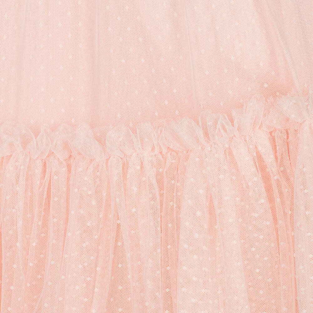 Angel's Face - Girls Pink Spotted Tulle Dress | Childrensalon