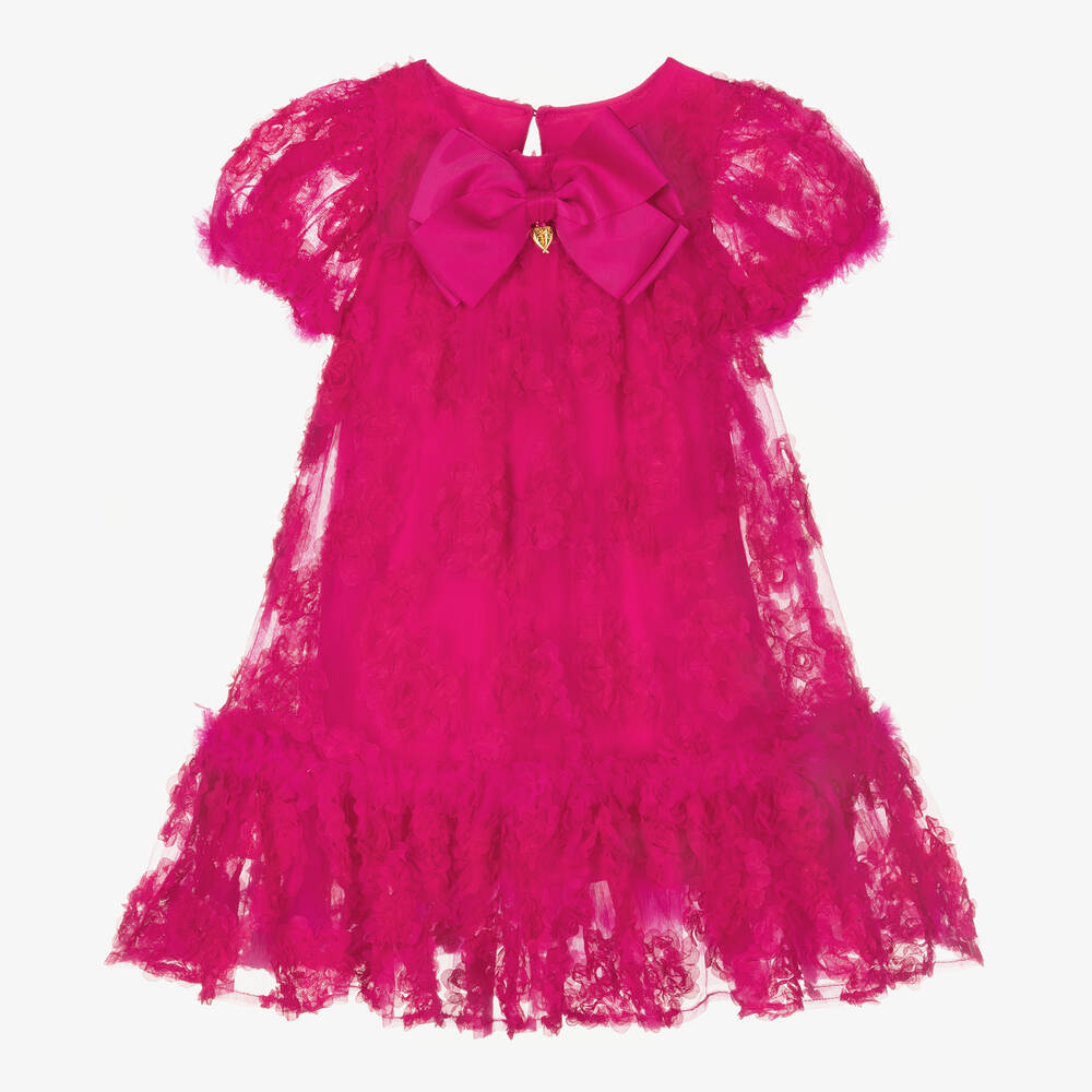 Angel's Face - Girls Pink Tulle Floral Dress | Childrensalon