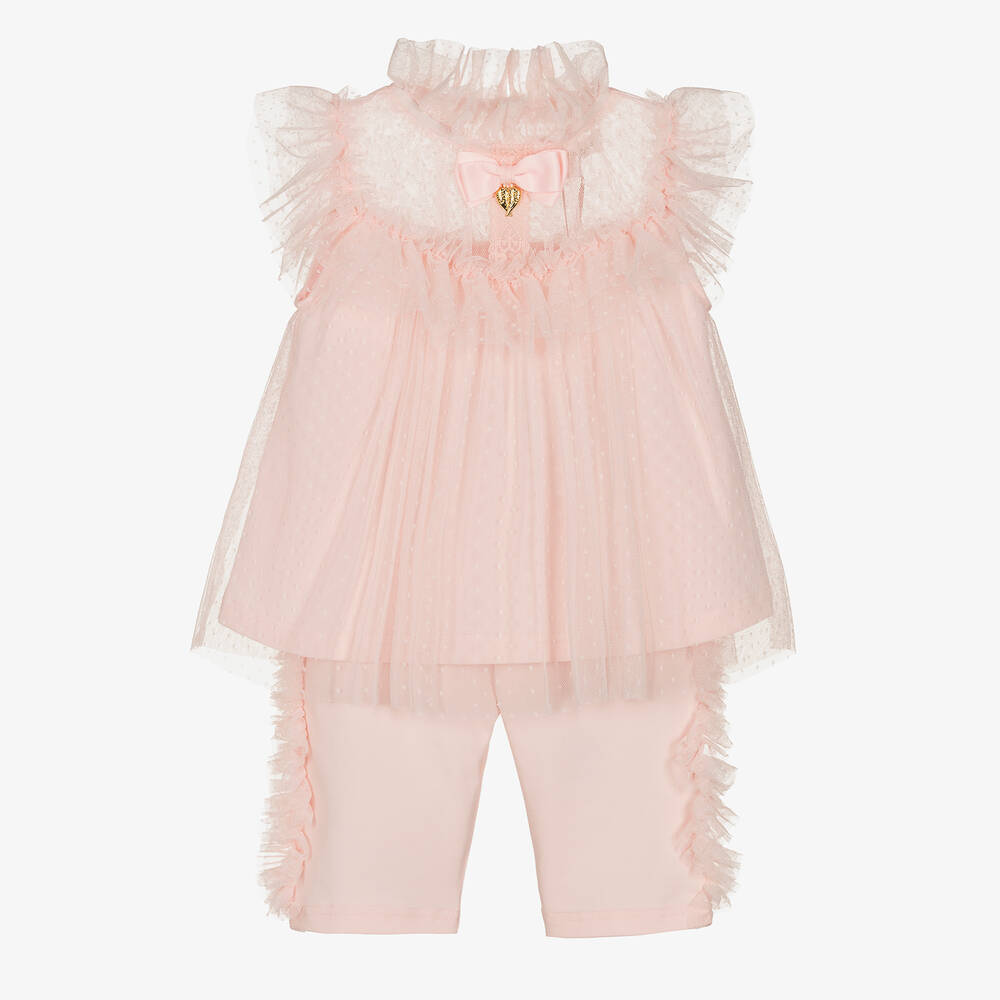 Angel's Face - Girls Pink Tulle Shorts Set | Childrensalon