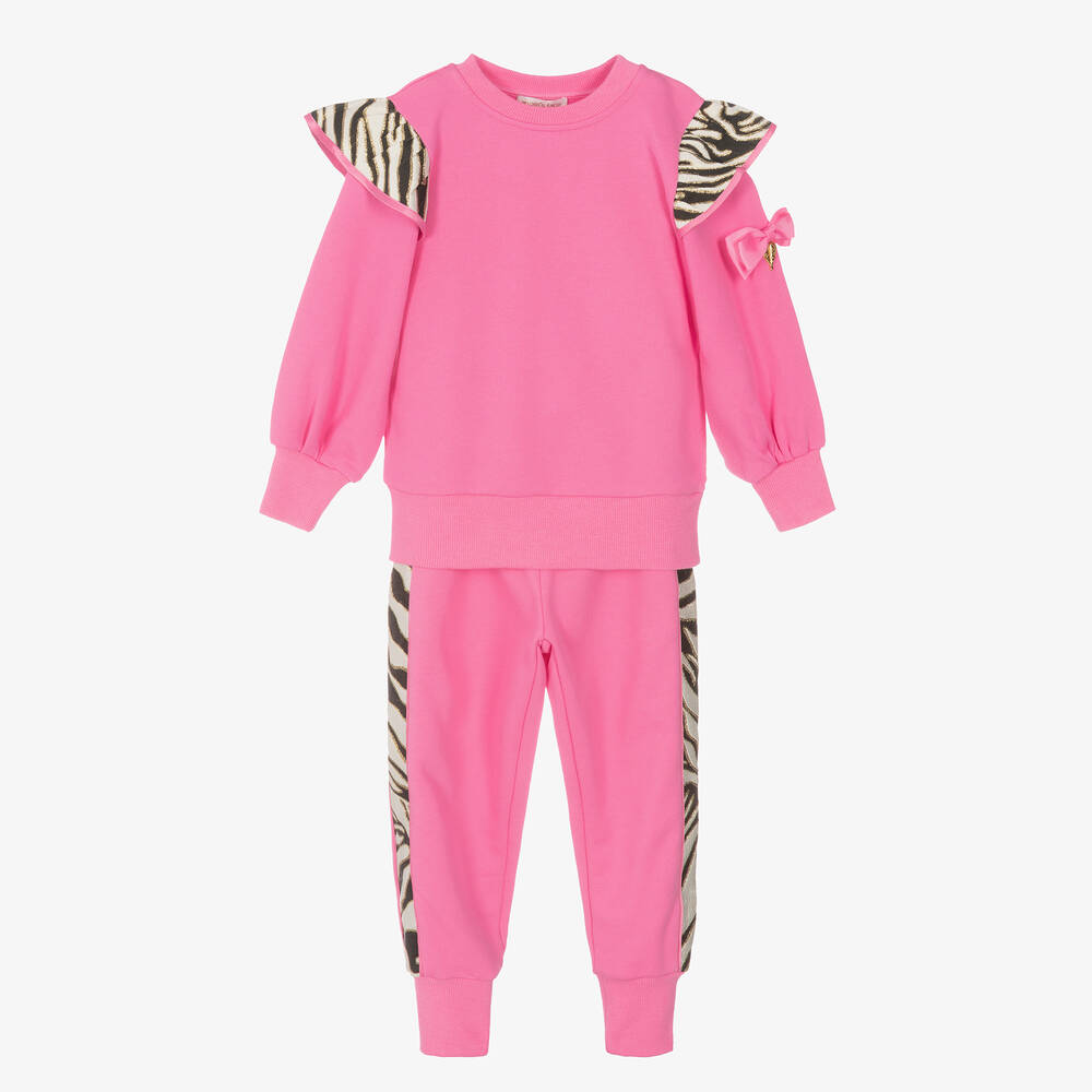 Angel's Face - Girls Pink Zebra Tracksuit | Childrensalon