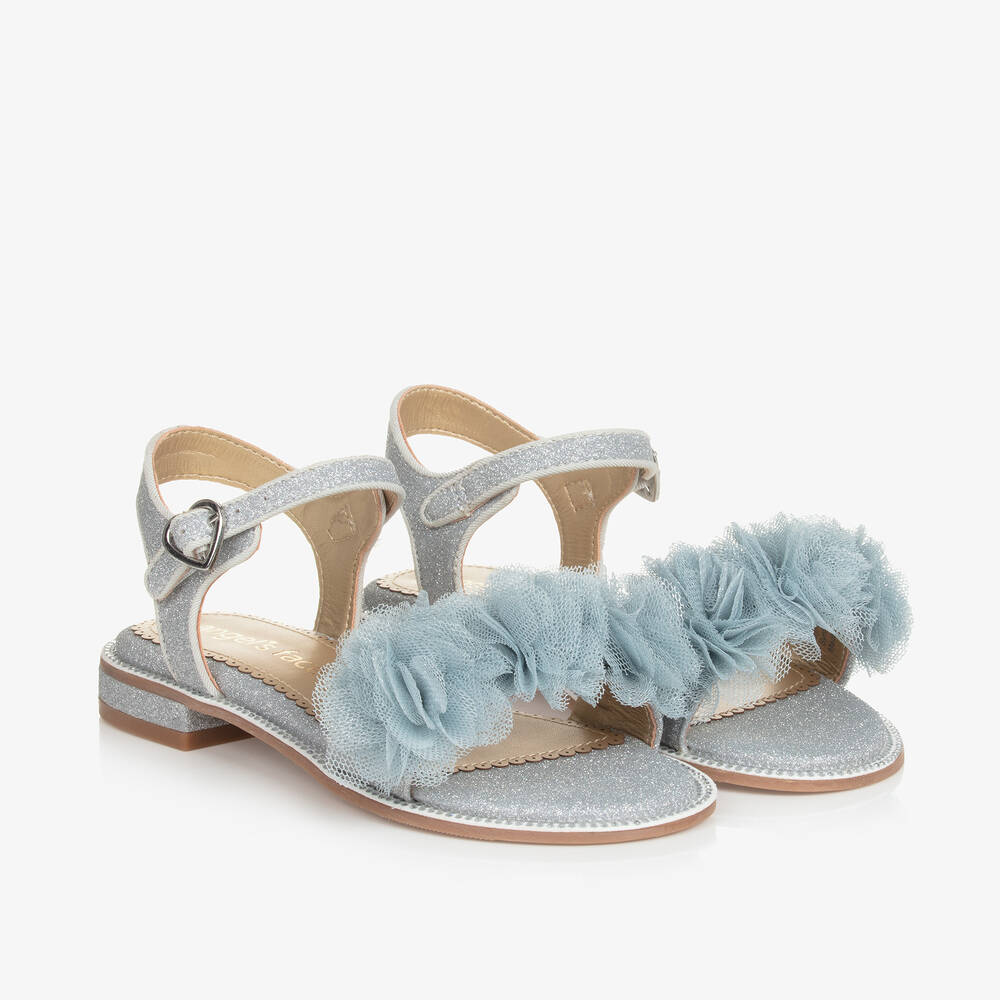 Shop Angel's Face Girls Silver Glitter & Tulle Sandals