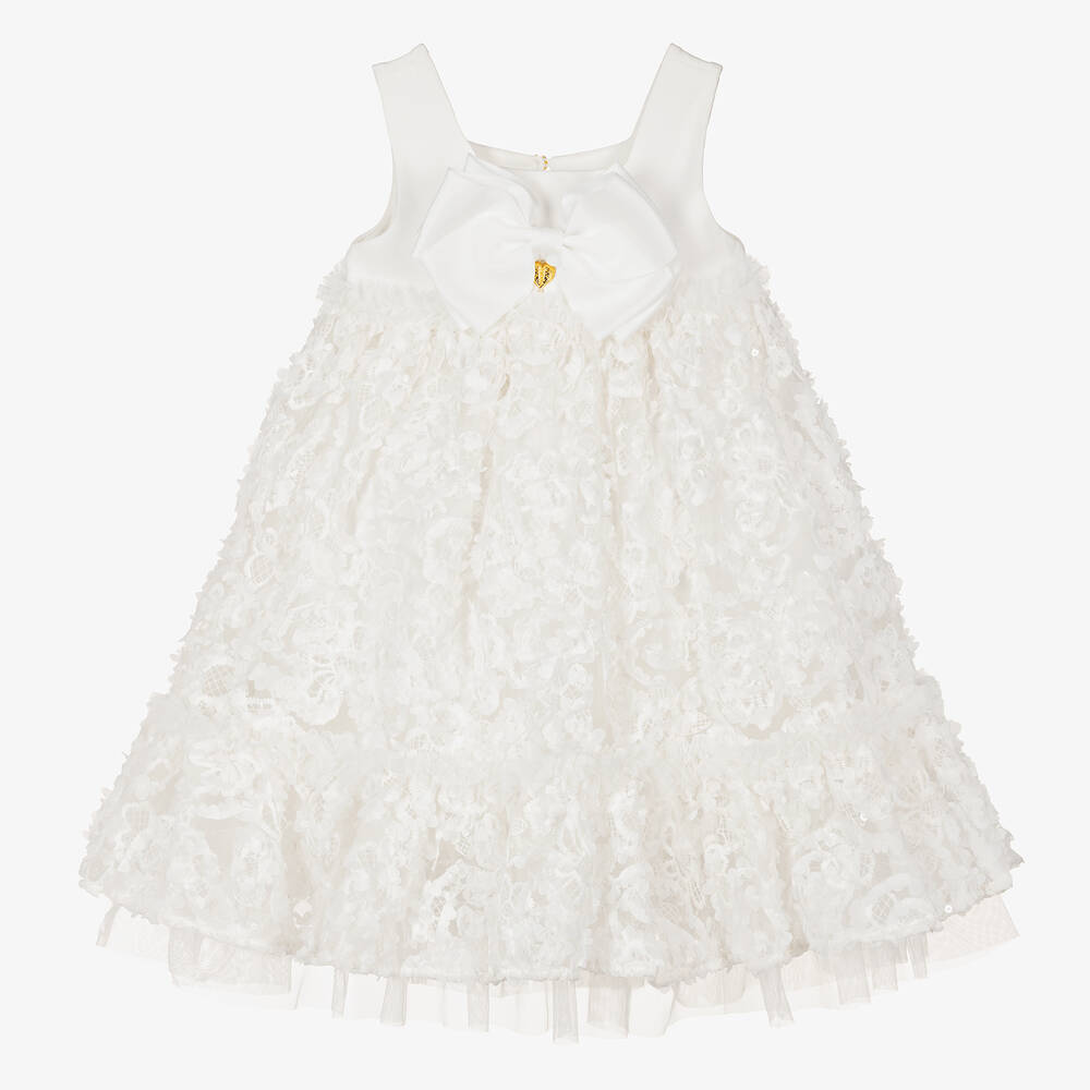 Shop Angel's Face Girls White Embroidered Tulle & Jersey Dress