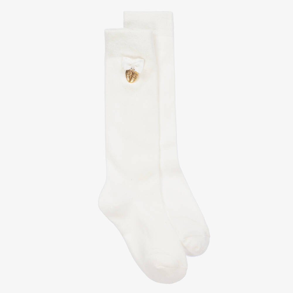 Angel's Face - Weiße lange Socken (M)  | Childrensalon