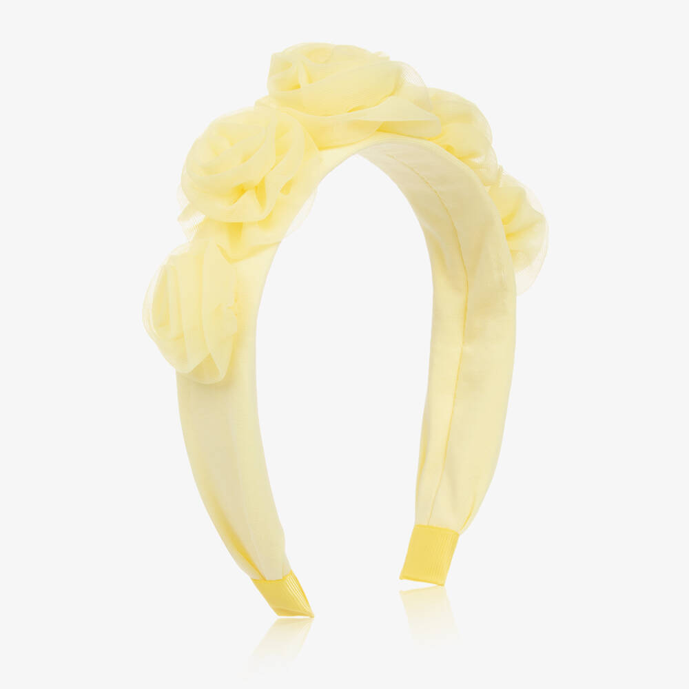 Angel's Face Kids'  Girls Yellow Tulle Flower Hairband