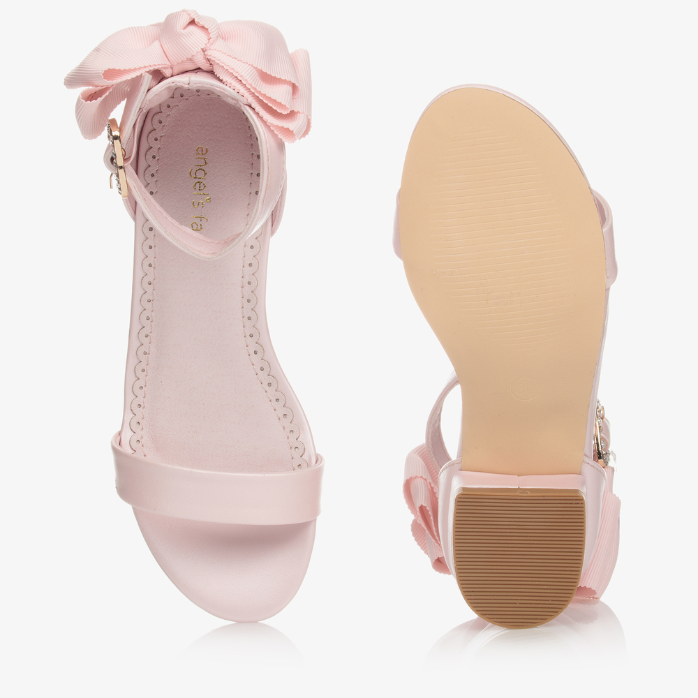 Angel's Face - Pink Bow Heel Sandals | Childrensalon