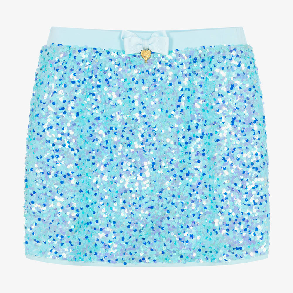 Angel's Face - Teen Girls Aqua Blue Sequin Skirt | Childrensalon
