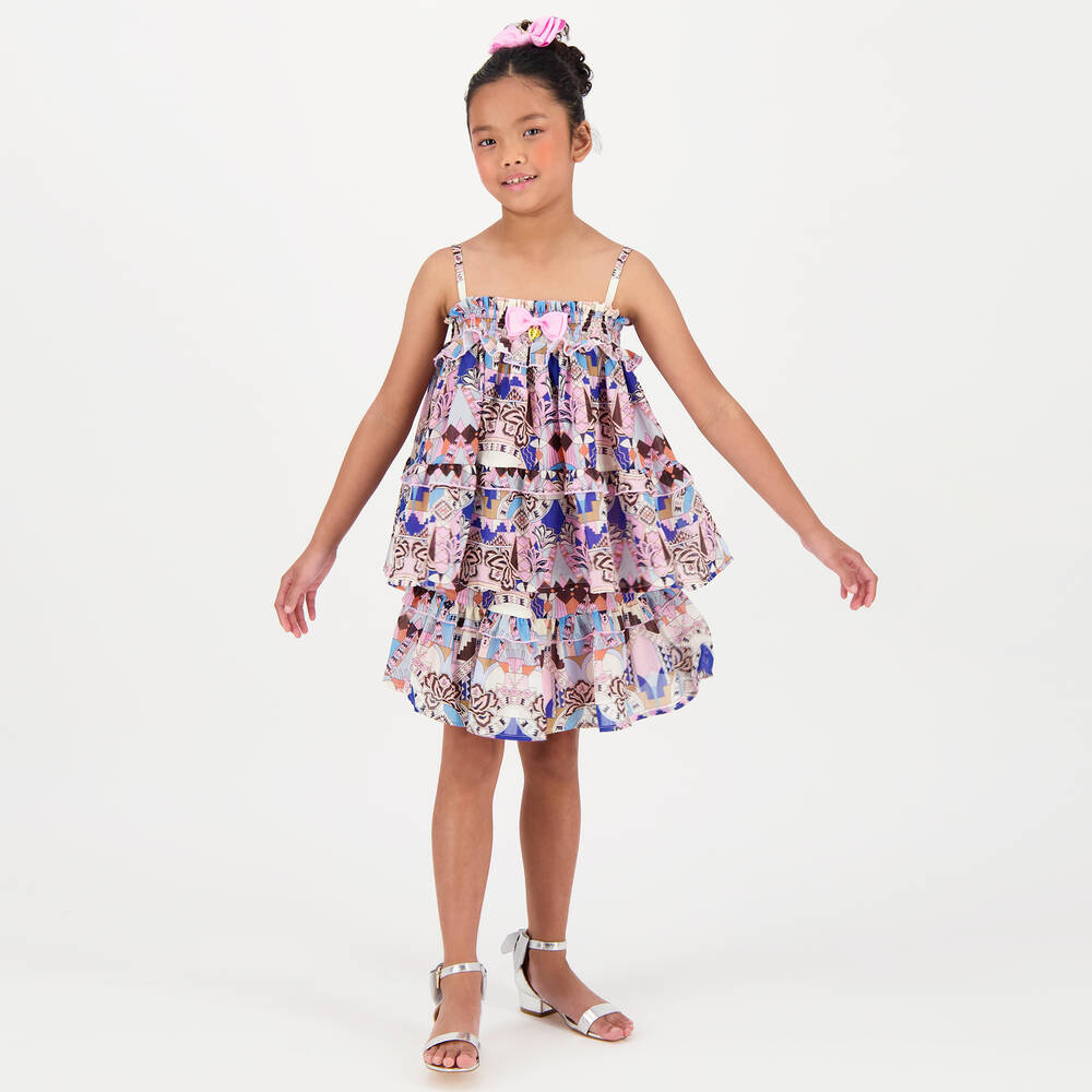 Angel's Face-Teen Girls Blue Floral Chiffon Blouse | Childrensalon