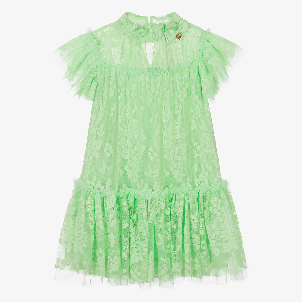 Angel's Face - Teen Girls Green Tulle Lace Dress | Childrensalon