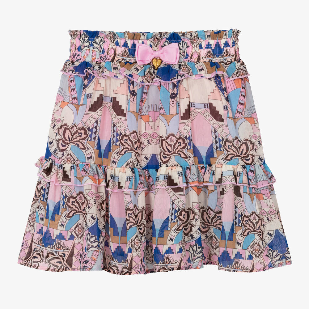 Angel's Face - Teen Girls Pink & Blue Chiffon Skirt | Childrensalon