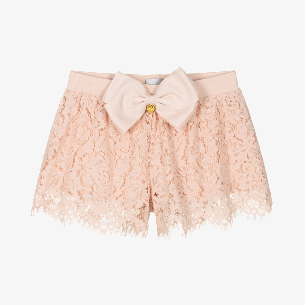 Angel's Face Teen Girls Pink Cotton Lace Shorts