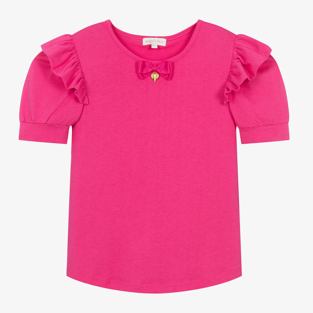 Angel's Face - Teen Girls Pink Cotton & Modal T-Shirt | Childrensalon