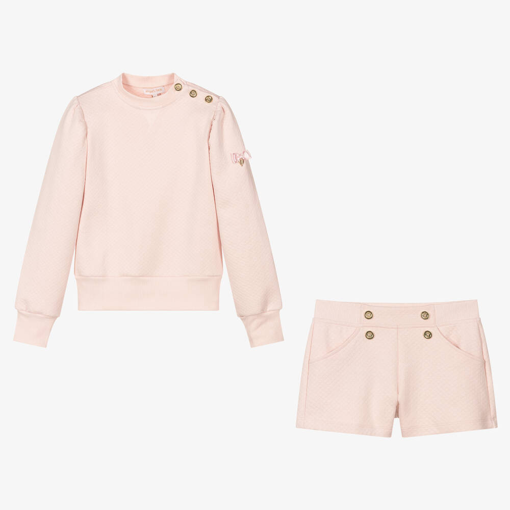 Angel's Face - Teen Girls Pink Cotton Shorts Set | Childrensalon