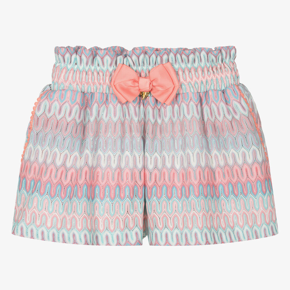 Angel's Face - Teen Girls Pink Crochet Paperbag Shorts | Childrensalon