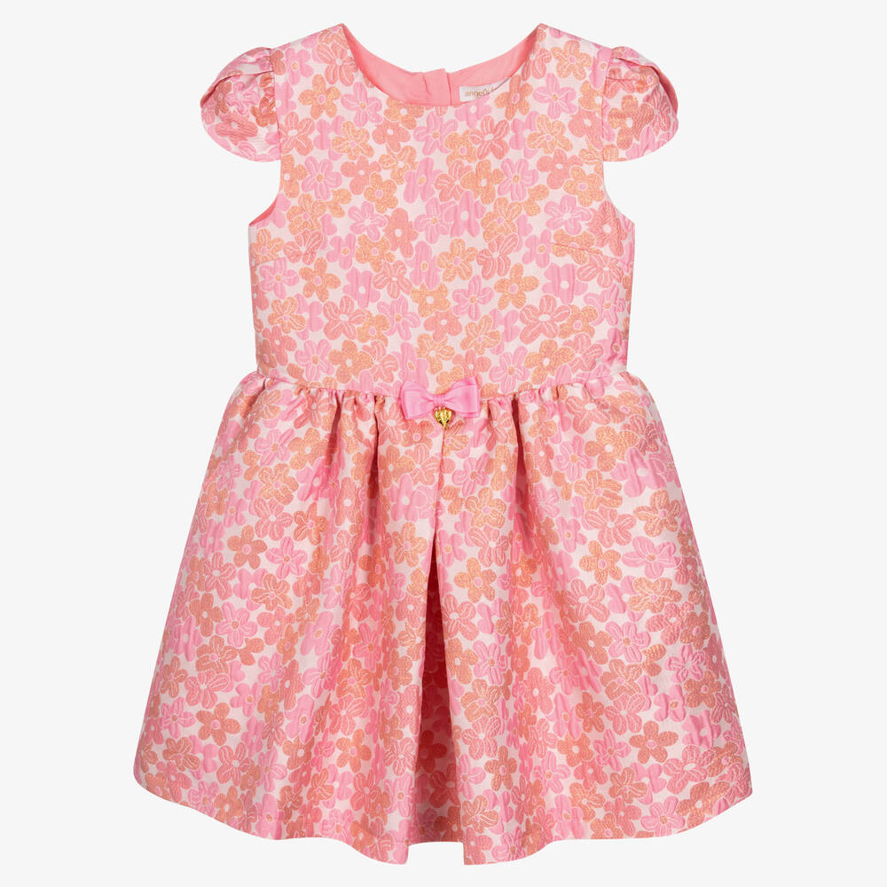 Angel's Face - Teen Girls Pink Floral Brocade Dress | Childrensalon