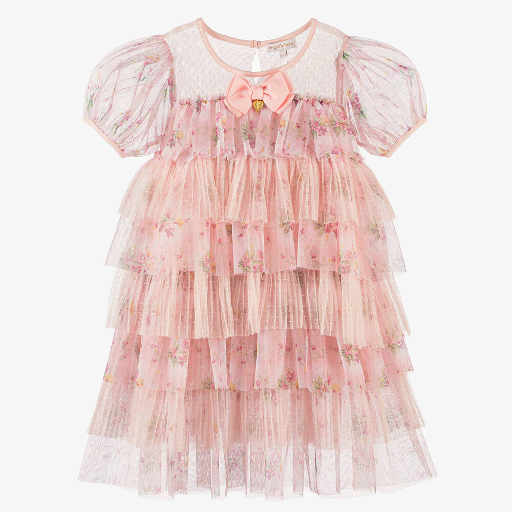 Angel's Face - Teen Girls Pink Floral Tulle Dress | Childrensalon