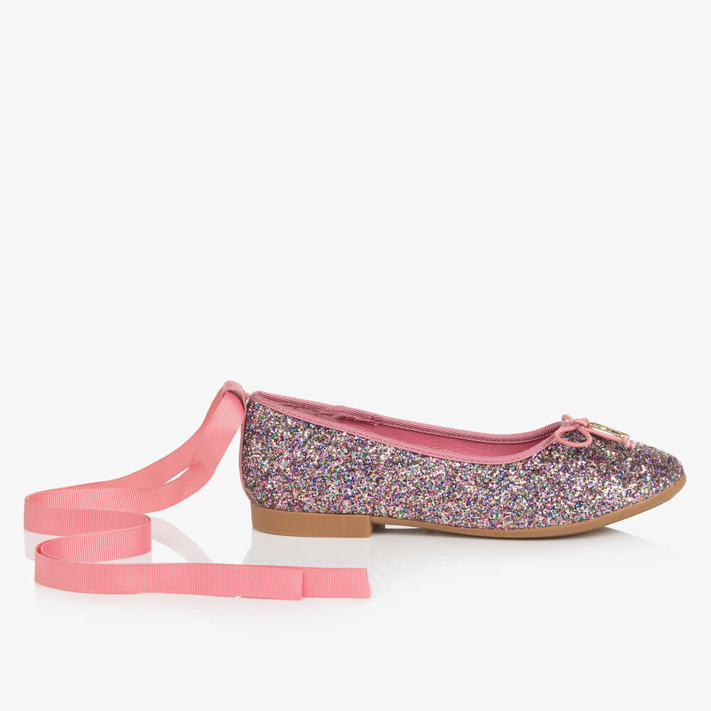 Angel's Face Teen Girls Pink Glitter Ballerina Shoes