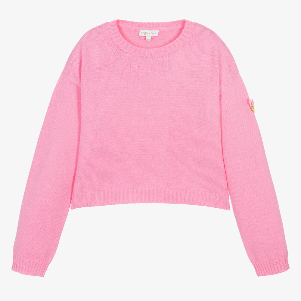 Angel's Face - Teen Girls Pink Knit Butterfly Sweater | Childrensalon