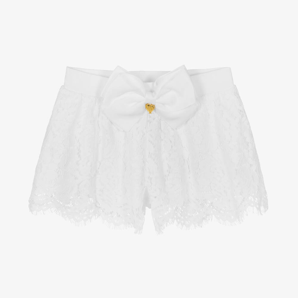 Angel's Face Teen Girls White Cotton Lace Shorts