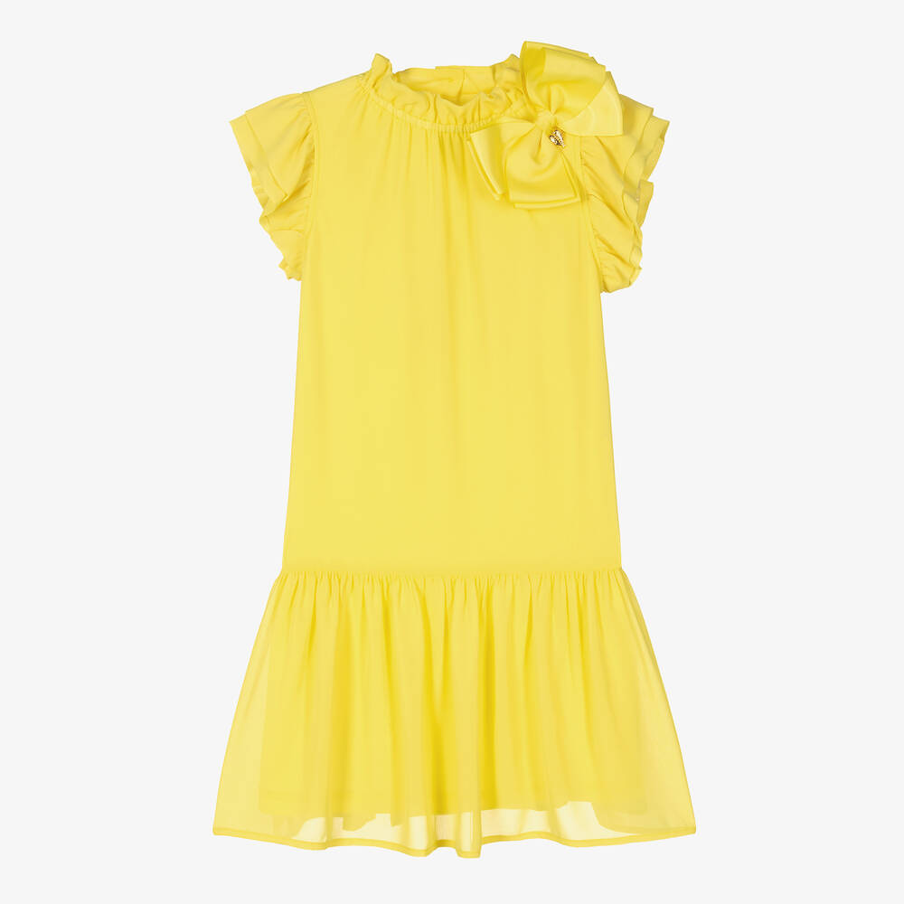 Angel's Face Teen Girls Yellow Chiffon Dress