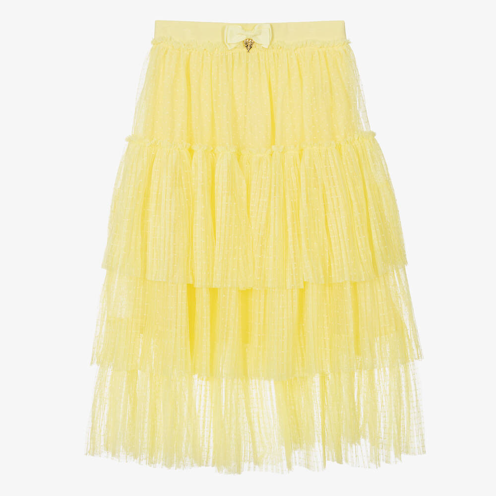 Angel's Face - Teen Girls Yellow Pleated Tulle Skirt | Childrensalon