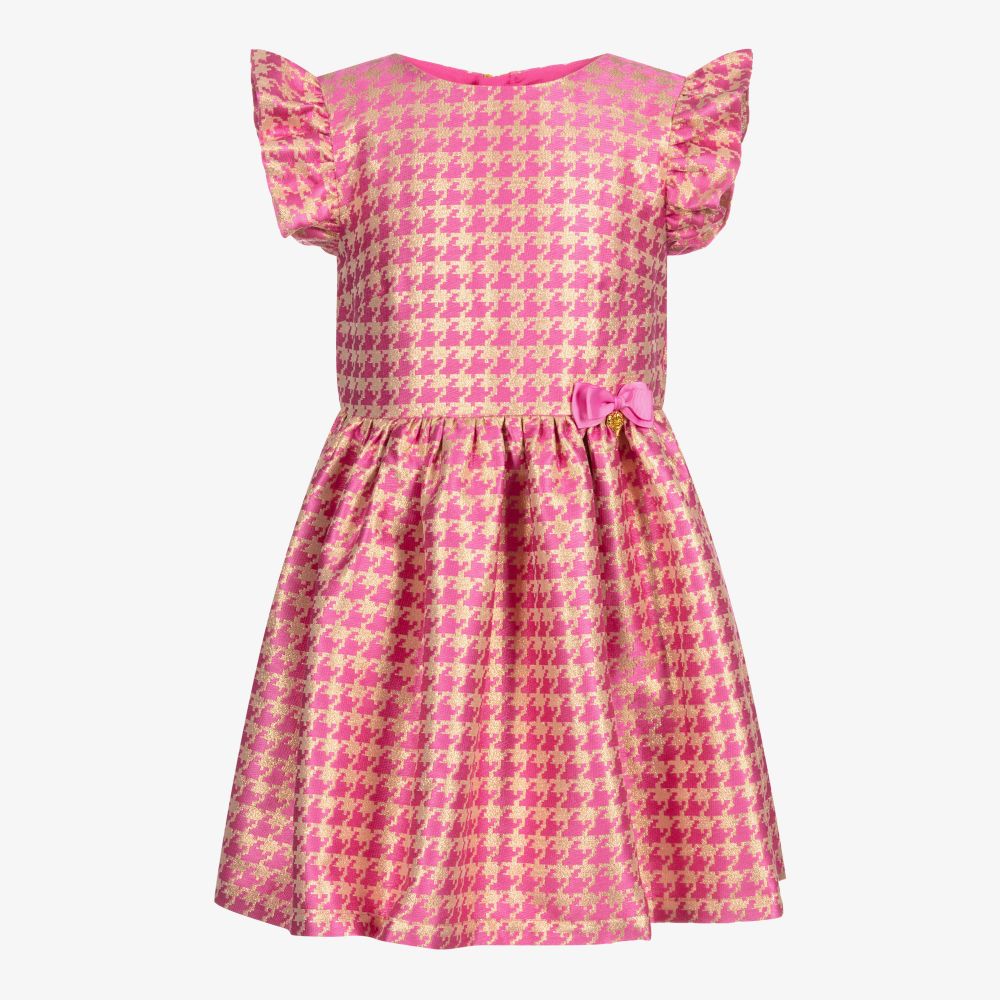 Angel's Face Girls Teen Pink Houndstooth Dress In Red
