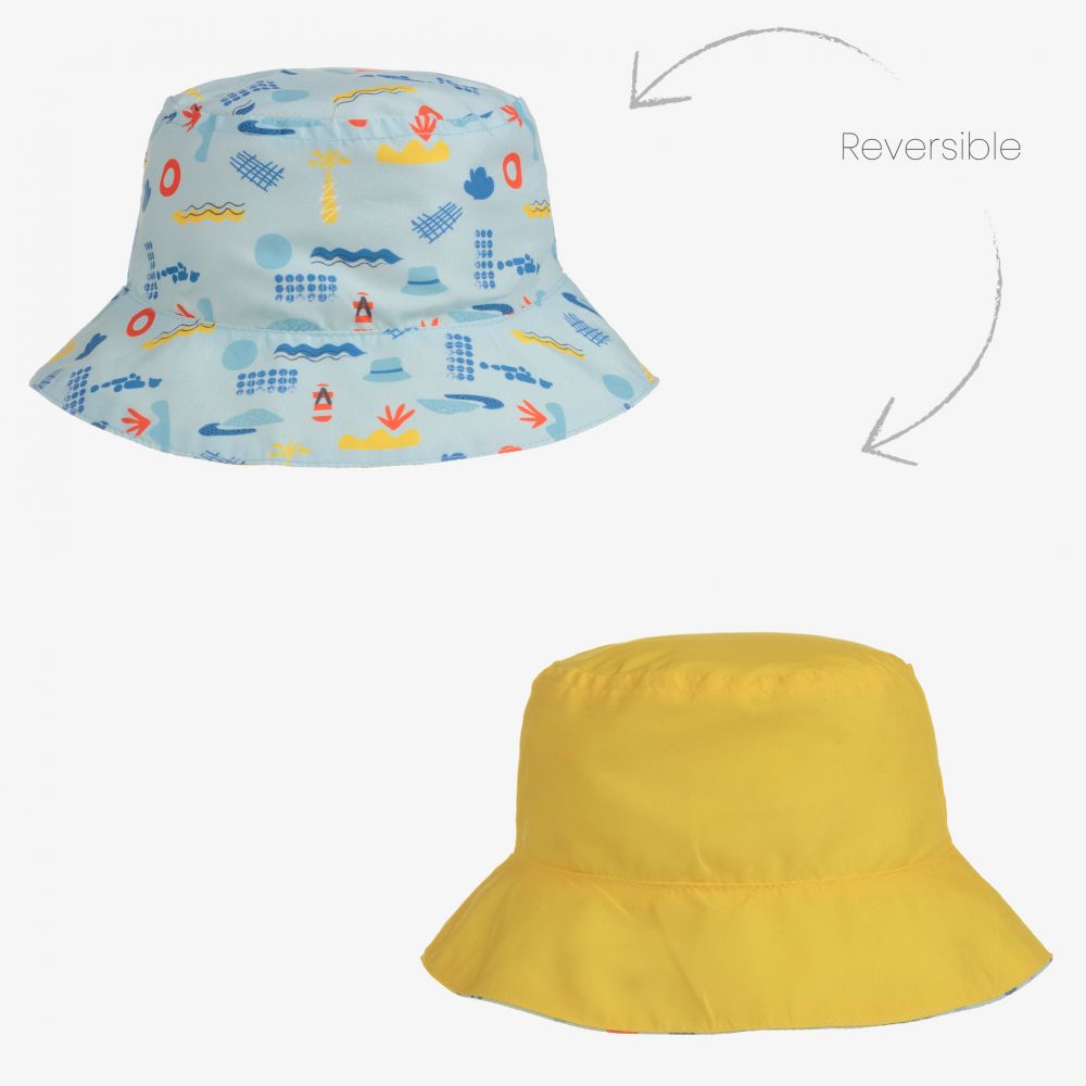 Archimede - قبعة بوجهين لون أزرق وأصفر للأولاد | Childrensalon