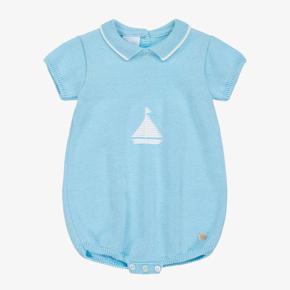 Artesanía Granlei - Baby Boys Blue Knitted Sailboat Shortie | Childrensalon