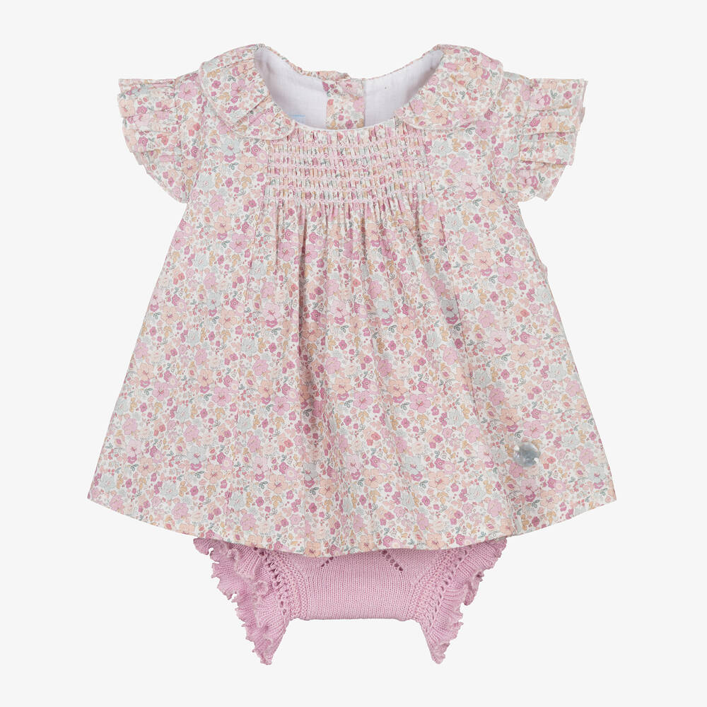 Artesanía Granlei - Baby Girls Floral & Knitted Shorts Set | Childrensalon